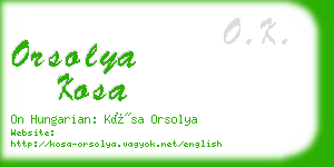 orsolya kosa business card